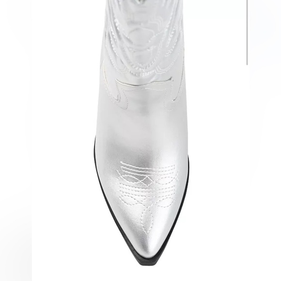 NWT Women's Chantry Mid Shaft Western Boots silver size 10 - Picture 4 of 6